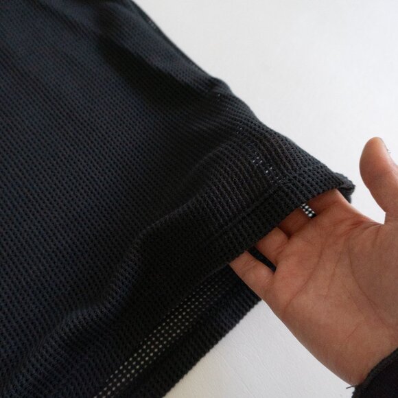 Faded Black Waffle Open Knit Sleeveless Tee - Picture 4 of 5